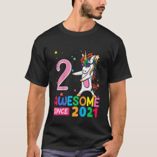 T-shirt Enfants 2 ans Filles Ados Unicorn 2e anniversaire