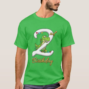 T-shirt Enfants 2 Ans Garçons 2E Anniversaire Dinosaur   D
