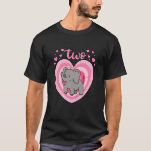 T-shirt Enfants 2 ans mignonne Eléphant Anniversaire Fille