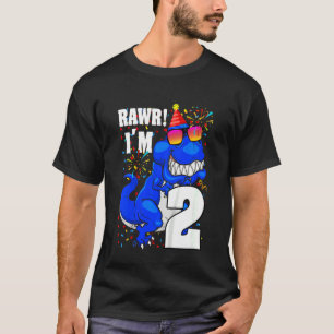 T-shirt Enfants 2 ans Rawr I'm 2nd Birthday Boy Dinosau