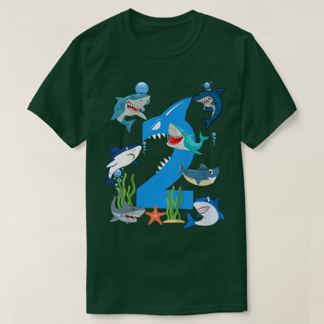 T-shirt Enfants 2 ans requin vieux OcéanThème de fête 2ème (Design devant)