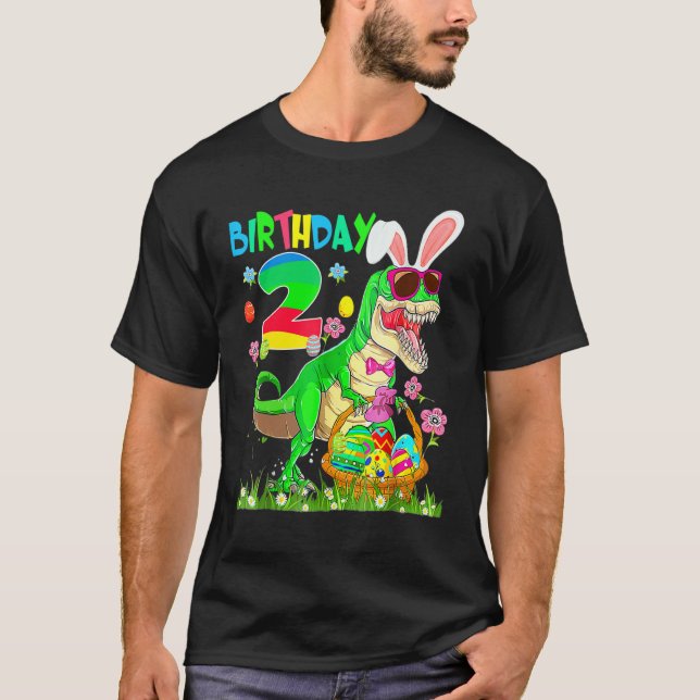 T-shirt Enfants 2 ans T Rex Dinosaur Easter Bunny Egg 2n (Devant)