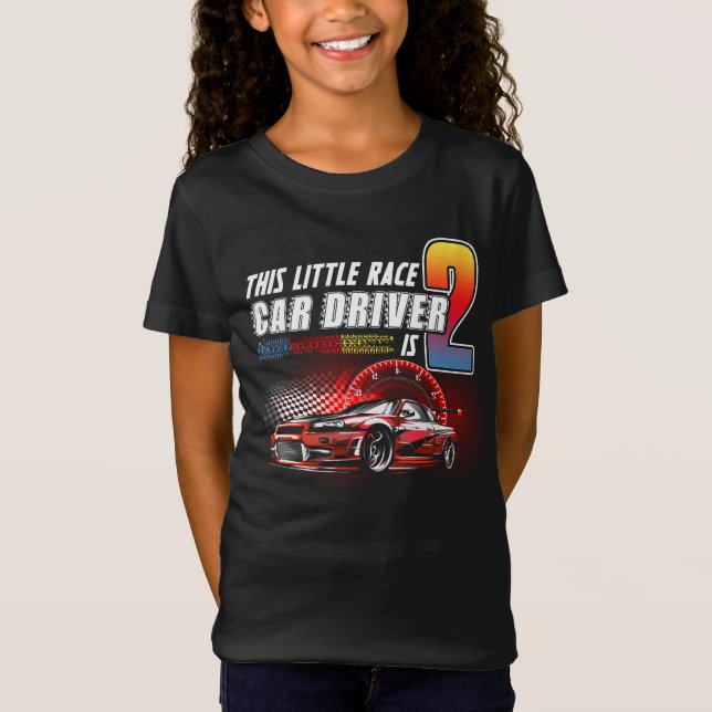 T-Shirt Enfants 2 ans voiture de course Anniversaire Chemi (Devant)