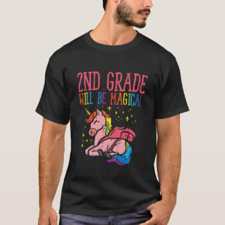 T-shirt Enfants 2E Année Deuxième Magique Unicorne Premier