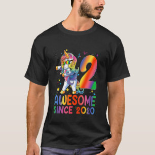 T-shirt Enfants 2e anniversaire 2 ans Filles Ados Dabbing