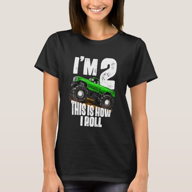 T-shirt Enfants 2e anniversaire Boy Monster Truck Rule Jam (Devant)