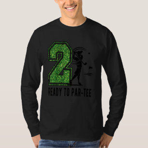 T-shirt Enfants 2e anniversaire de la fête Golfer Boy Deux