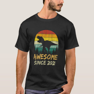 T-shirt Enfants 2e anniversaire Dinosaur 2 ans Awesome Sin