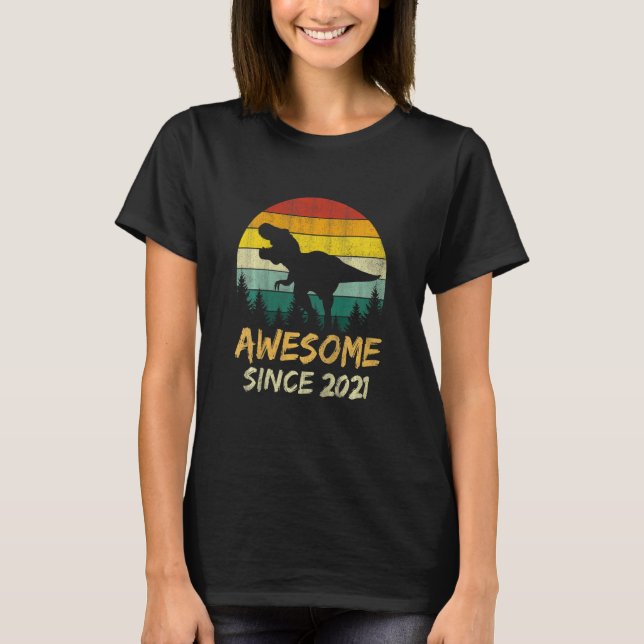 T-shirt Enfants 2e anniversaire Dinosaur 2 ans Awesome Sin (Devant)