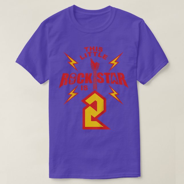T-shirt Enfants 2e anniversaire Garçons Rockstar Rock Musi (Design devant)