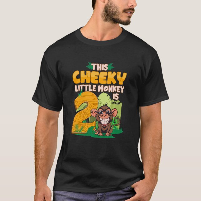 T-shirt Enfants 2e anniversaire singe Safari Cheeky Petit  (Devant)
