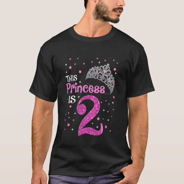T-shirt Enfants 2e anniversaire tenue fille princesse Awes (Devant)
