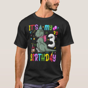T-shirt Enfants 3 ans 3e anniversaire garçon Rex Dinosaur