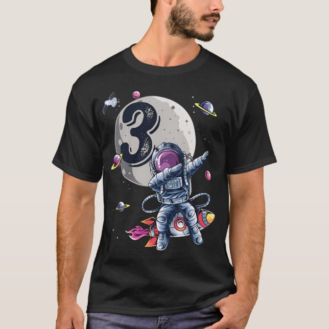 T-shirt Enfants 3 ans Anniversaire Un astronaute Jeu Cadea (Devant)