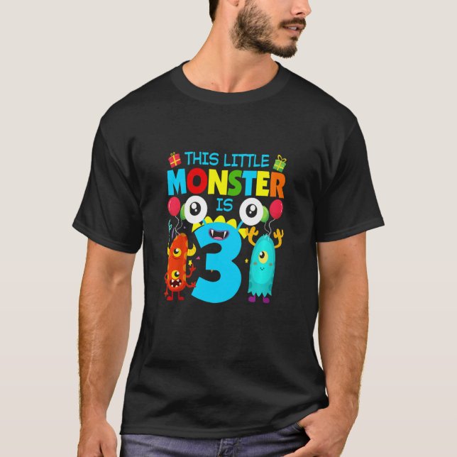 T-shirt Enfants 3 ans Cadeaux Ce petit monstre est 3e B (Devant)