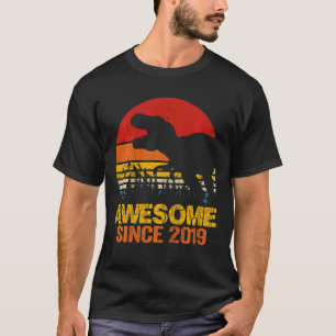 T-shirt Enfants 3 ans Dinosaur Rex Awesome 2019 3e Birt