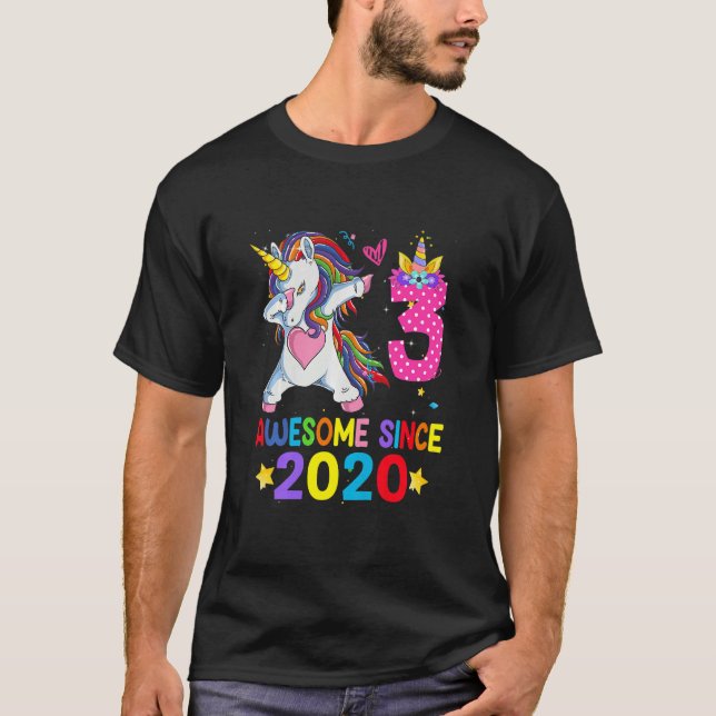 T-shirt Enfants 3 ans Filles Ados Dabbing Unicorn 3e B (Devant)