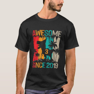 T-shirt Enfants 3 Ans Garçon 3E Anniversaire Dinosaur T Re
