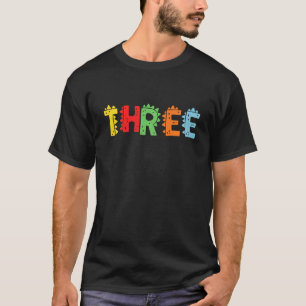 T-shirt Enfants 3 ans Garçon Dinosaur Rex 3e anniversaire