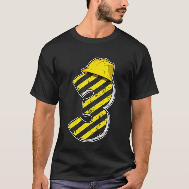 T-shirt Enfants 3 ans Garçons Trois Parti de Construction  (Devant)