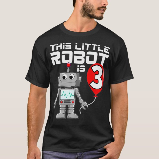T-shirt Enfants 3 ans Robot Anniversaire Robots Science Ro (Devant)