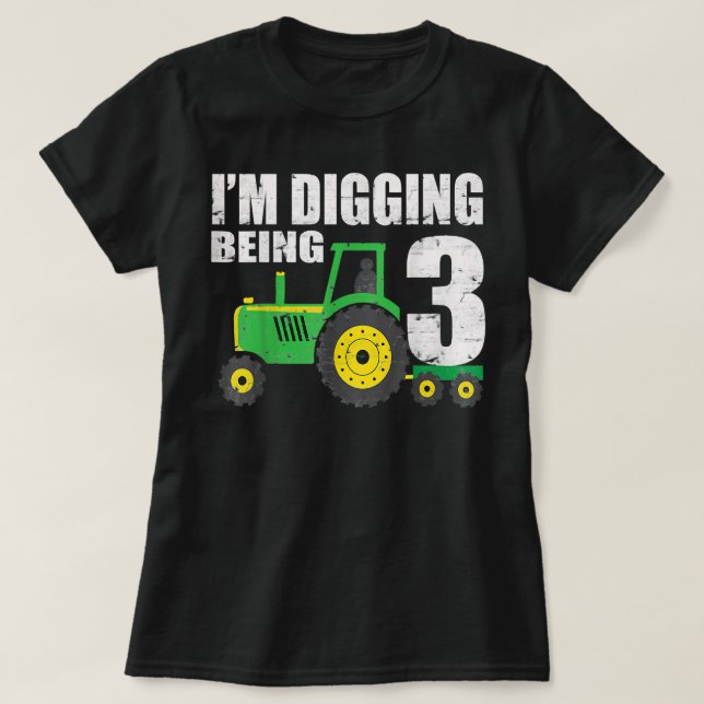 T-shirt Enfants 3 ans Tracteur Anniversaire 3ème anniversa (Design devant)