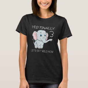 T-shirt Enfants 3 Trois 3ème anniversaire fêter le gâteau 