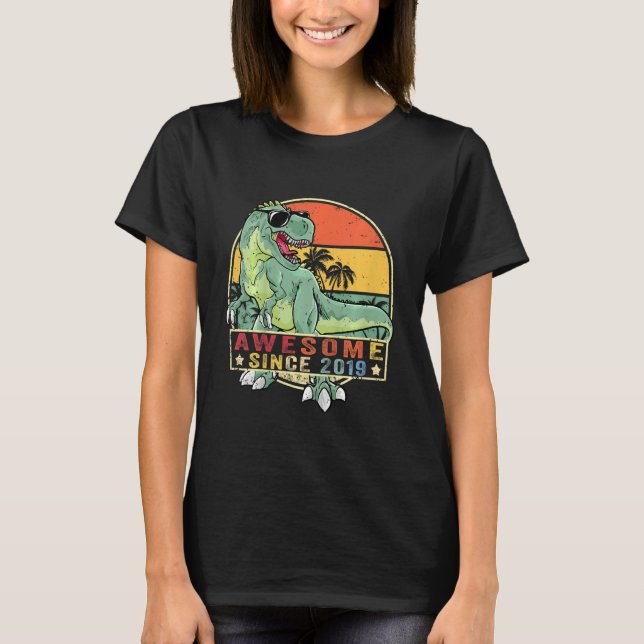 T-shirt Enfants 3e anniversaire Dinosaur 3 ans Garçon Awes (Devant)