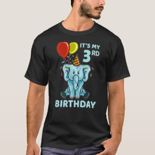 T-shirt Enfants 3e anniversaire Eléphant C'est ma 3e fête