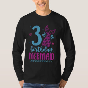 T-shirt Enfants 3e anniversaire Mermaid 3 filles jumelles