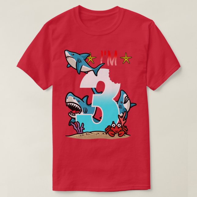 T-shirt Enfants 3e anniversaire Requins sous-marins Enfant (Design devant)
