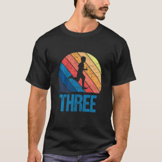 T-shirt Enfants 3e anniversaire Retro Runner Jogging 3 ans