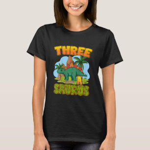 T-shirt Enfants 3e Briquet Jour de trois ans Dinosaur Steg