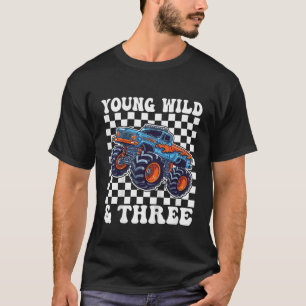 T-shirt Enfants 3ème Anniversaire Monster Truck Jeune Sauv