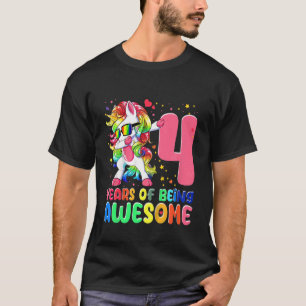 T-shirt Enfants 4 ans d'être génial 4e anniversaire fille