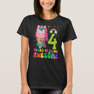T-shirt Enfants 4 ans Filles Ados Unicorn 4e anniversaire