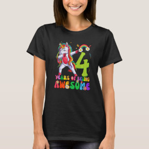 T-shirt Enfants 4 ans Filles Ados Unicorn 4e anniversaire