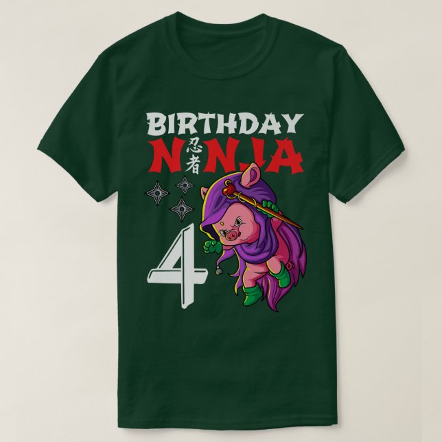 T-shirt Enfants 4 ans Kawaii Cute Pig Japonais 4th Birt (Design devant)