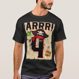 T-shirt Enfants 4 ans Pirate anniversaire ARR Pirates Trea