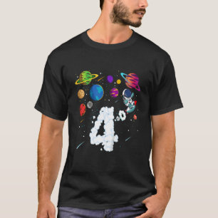 T-shirt Enfants 4 ans quatrième anniversaire Boy Space Ast