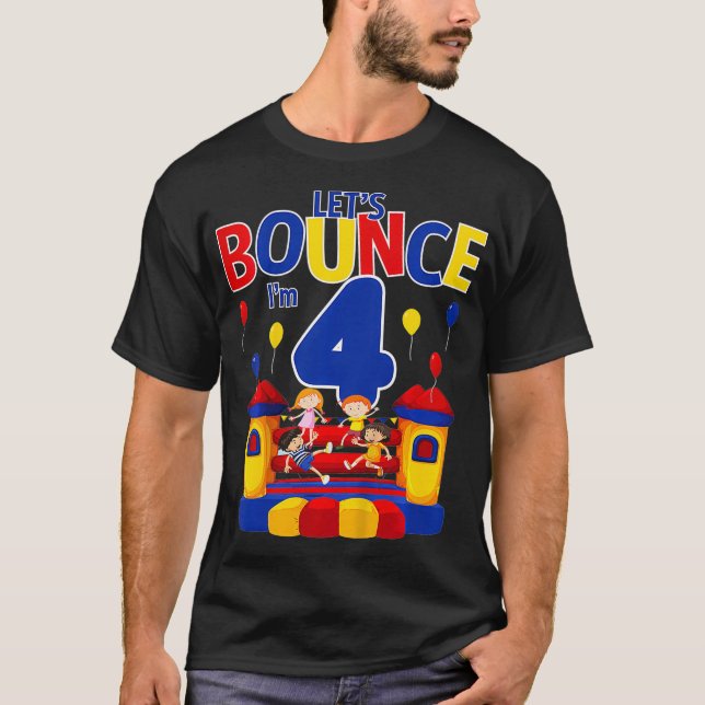 T-shirt Enfants 4 ans Vive Jump Anniversaire Bounce Bounce (Devant)