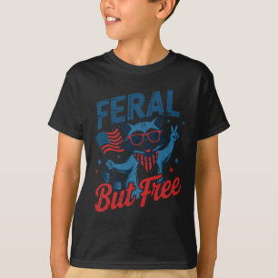 T-shirt Enfants 4 juillet Féral et libre drôle de raton la