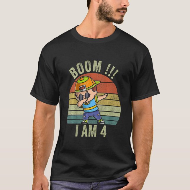 T-shirt Enfants 4e anniversaire Boy Boom Iu2019m 4 année B (Devant)