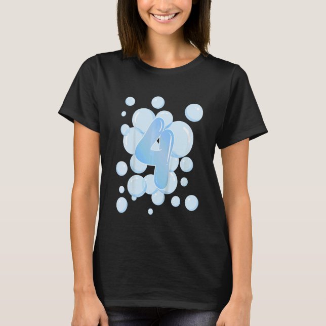 T-shirt Enfants 4e anniversaire bulle thème fête d'anniver (Devant)