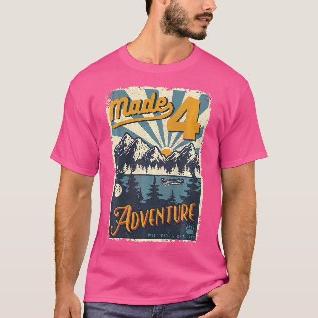 T-shirt Enfants 4E Anniversaire Camping Fête À Thème Fait  (Devant)