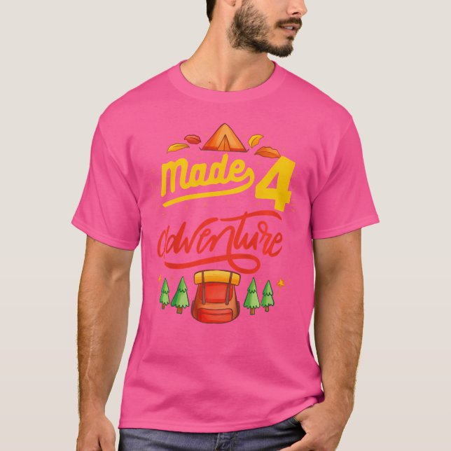 T-shirt Enfants 4E Anniversaire Camping Fête À Thème Fait  (Devant)