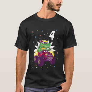 T-shirt Enfants 4e anniversaire de quatre ans garçon Dino
