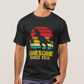 T-shirt Enfants 4e anniversaire Dinosaur Awesome 2018 4 an