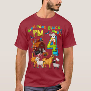 T-shirt Enfants 4e anniversaire ferme Animaux 4 ans