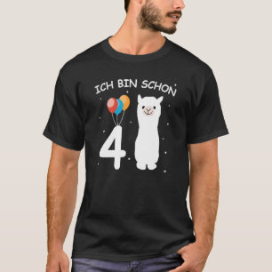T-shirt Enfants 4e anniversaire fille Ich bin schon 4 ans